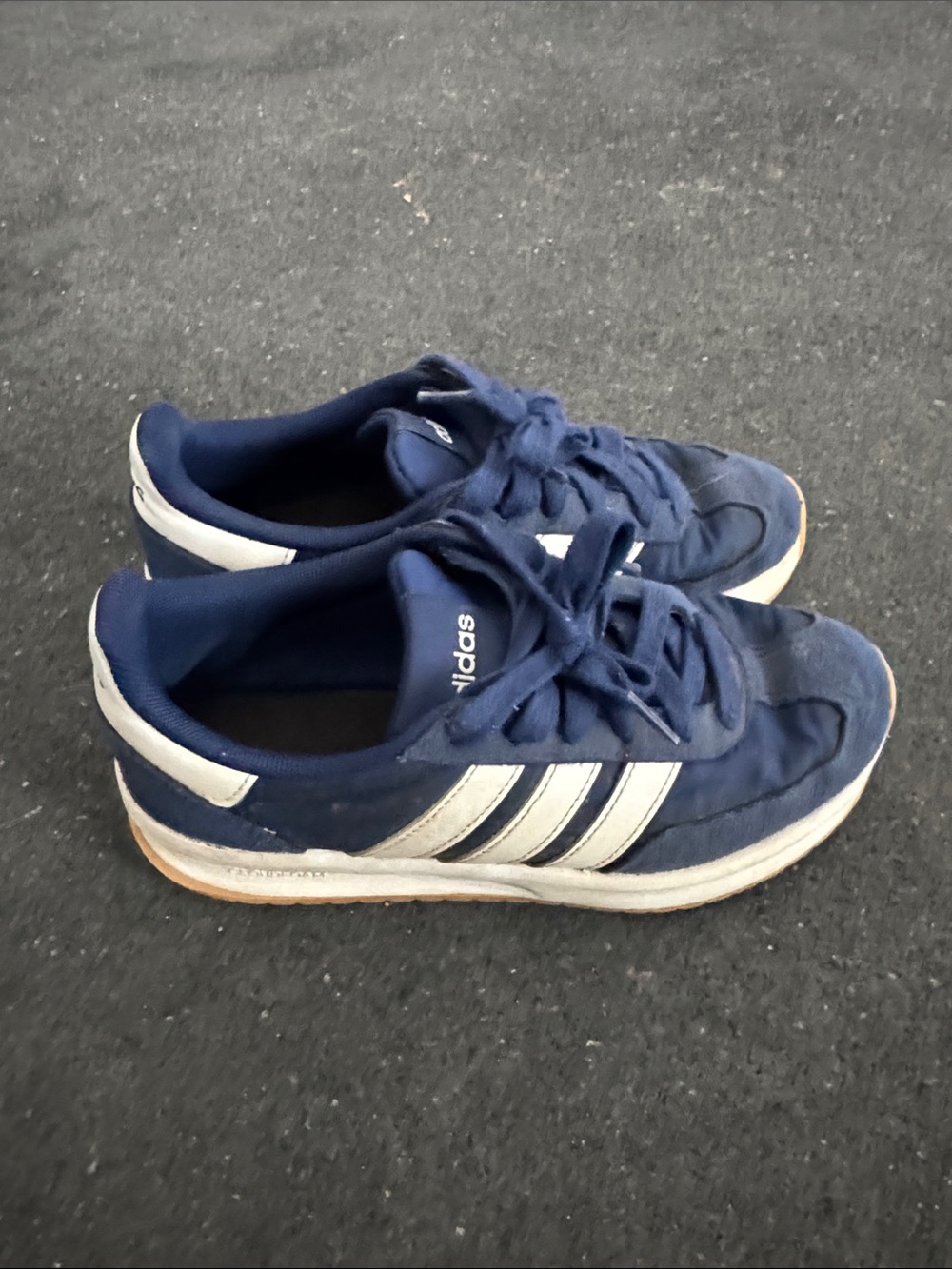 adidas Navy and White Retro Low-Top Sneakers